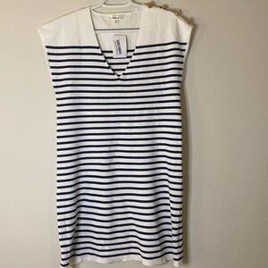 Navy and White Striped Dress